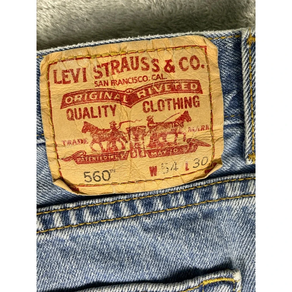 Levi's 560 Comfort Fit Jeans Mens 54x30 Blue Excellent Relaxed Tapered Denim
